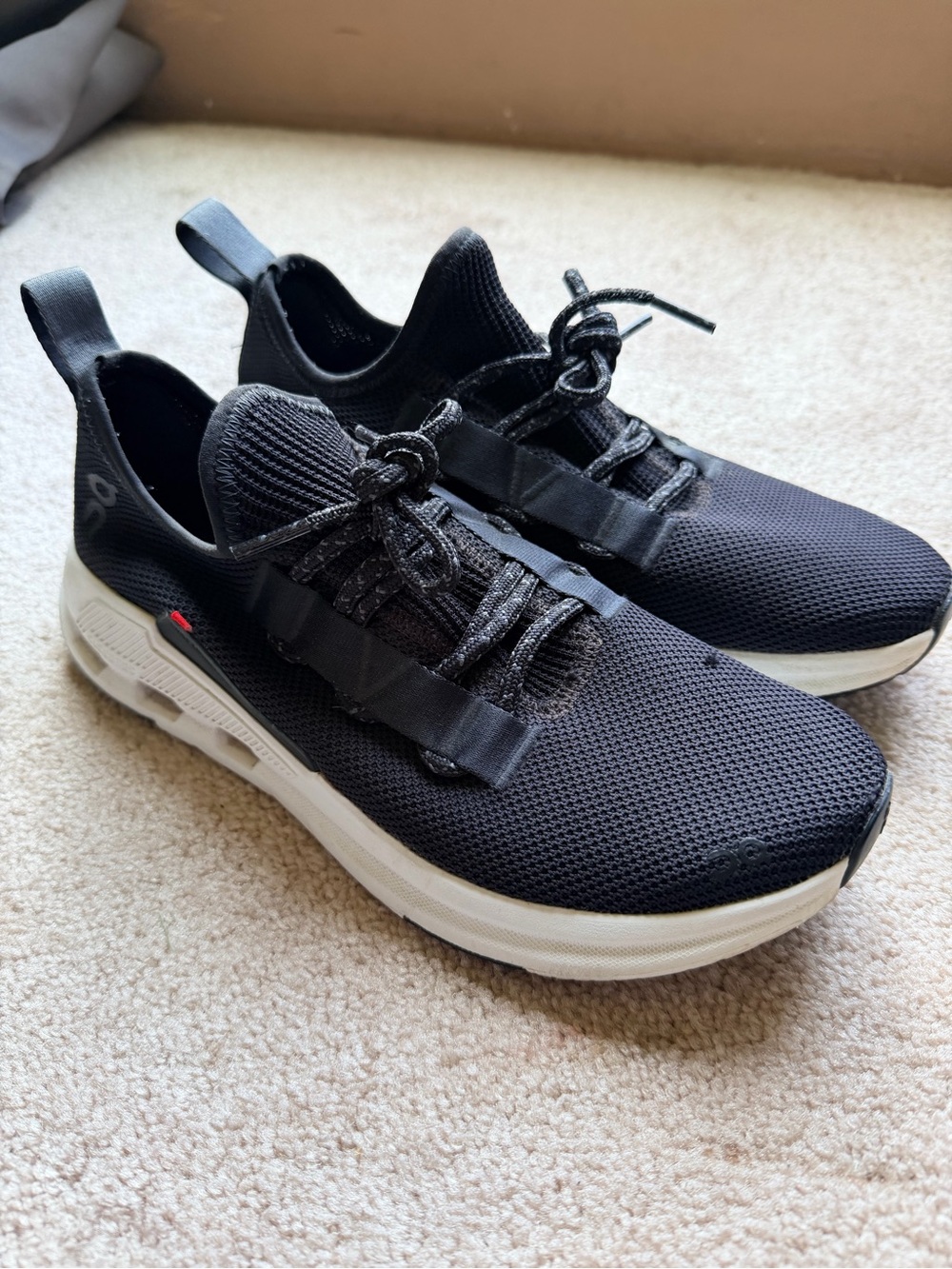 On Running Women's Black Knit Sneakers with White Midsole